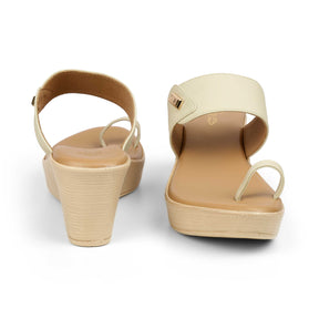 Tresmode Kannes Cream Women's Dress Wedge Sandals