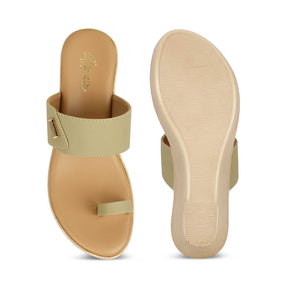 Tresmode Kannes Green Women's Dress Wedge Sandals