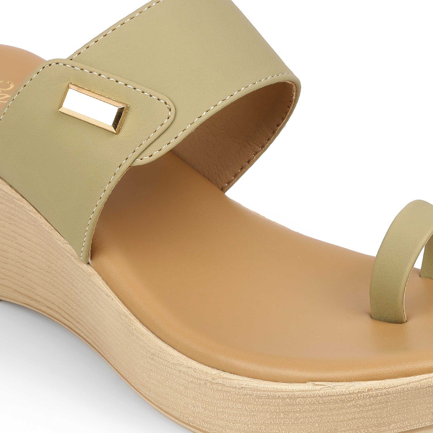 Tresmode Kannes Green Women's Dress Wedge Sandals