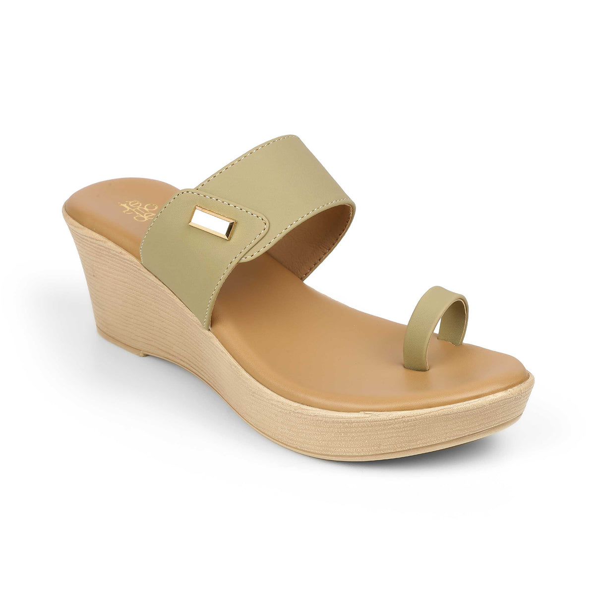 Tresmode Kannes Green Women's Dress Wedge Sandals