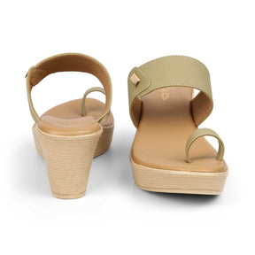 Tresmode Kannes Green Women's Dress Wedge Sandals