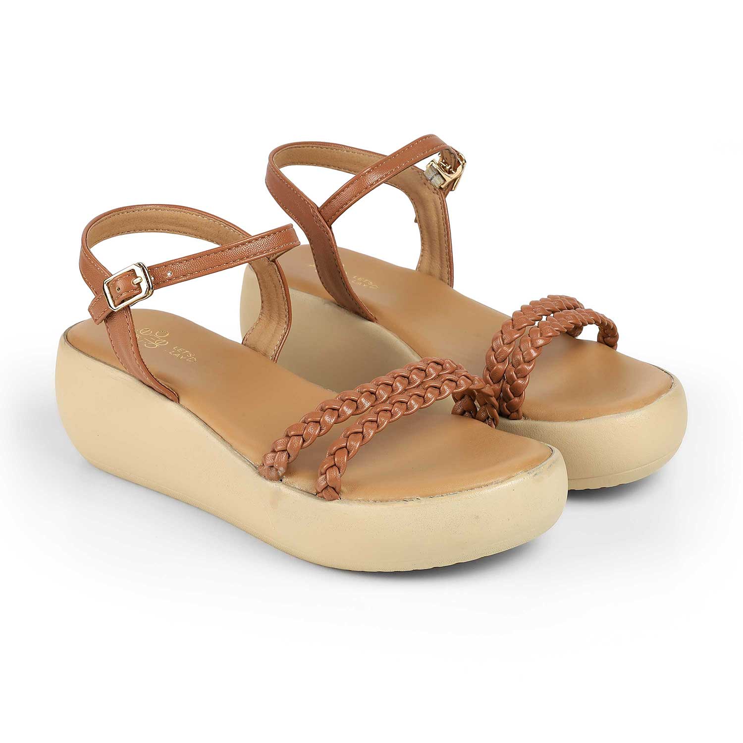 The Leve Tan Women's Dress Wedge Sandals Tresmode
