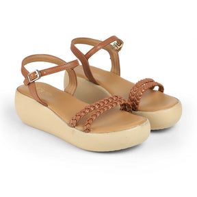 The Leve Tan Women's Dress Wedge Sandals Tresmode