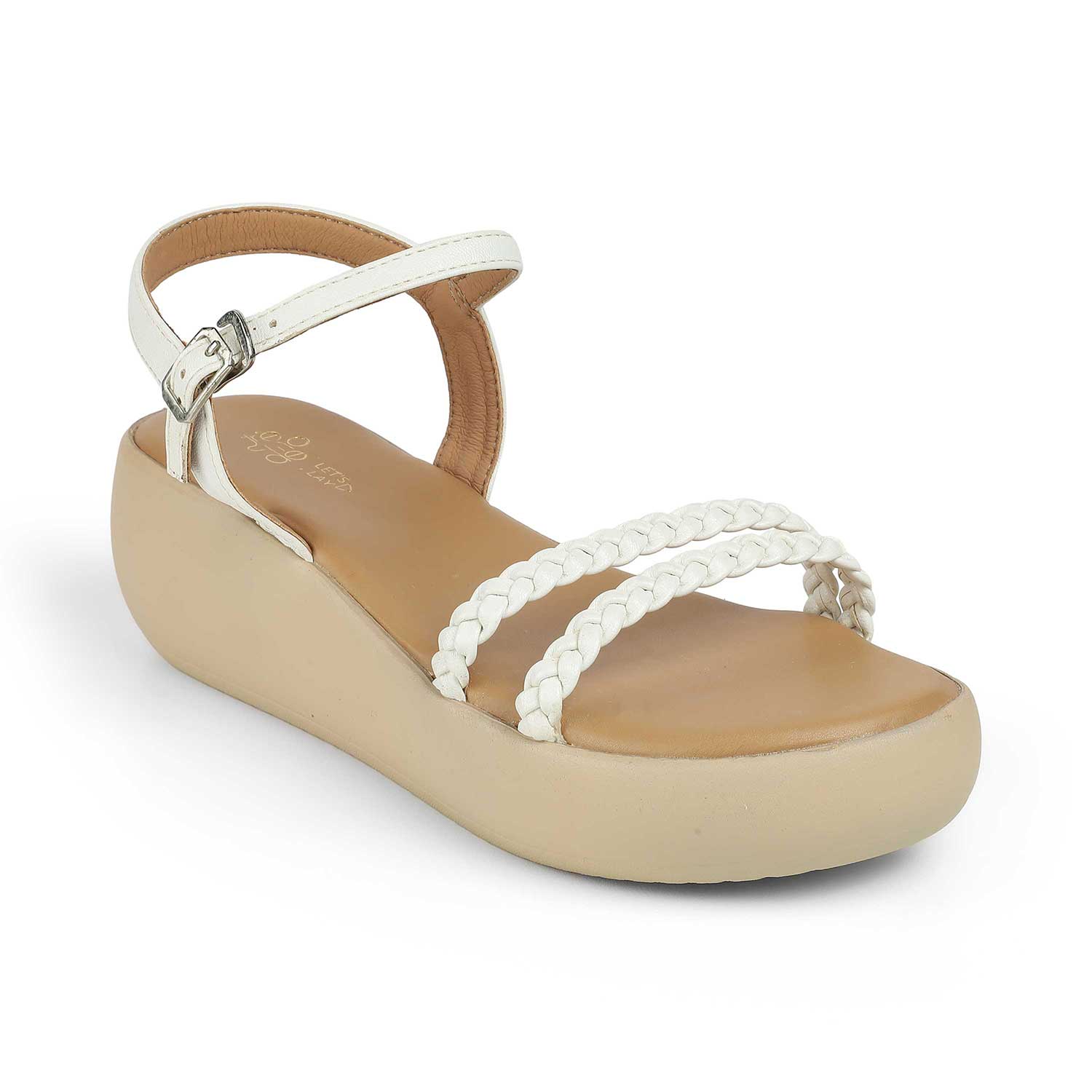The Leve White Women's Dress Wedge Sandals Tresmode