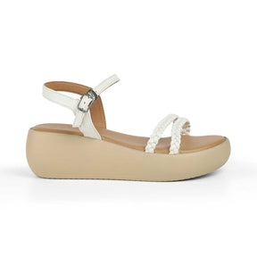 The Leve White Women's Dress Wedge Sandals Tresmode