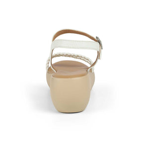 The Leve White Women's Dress Wedge Sandals Tresmode