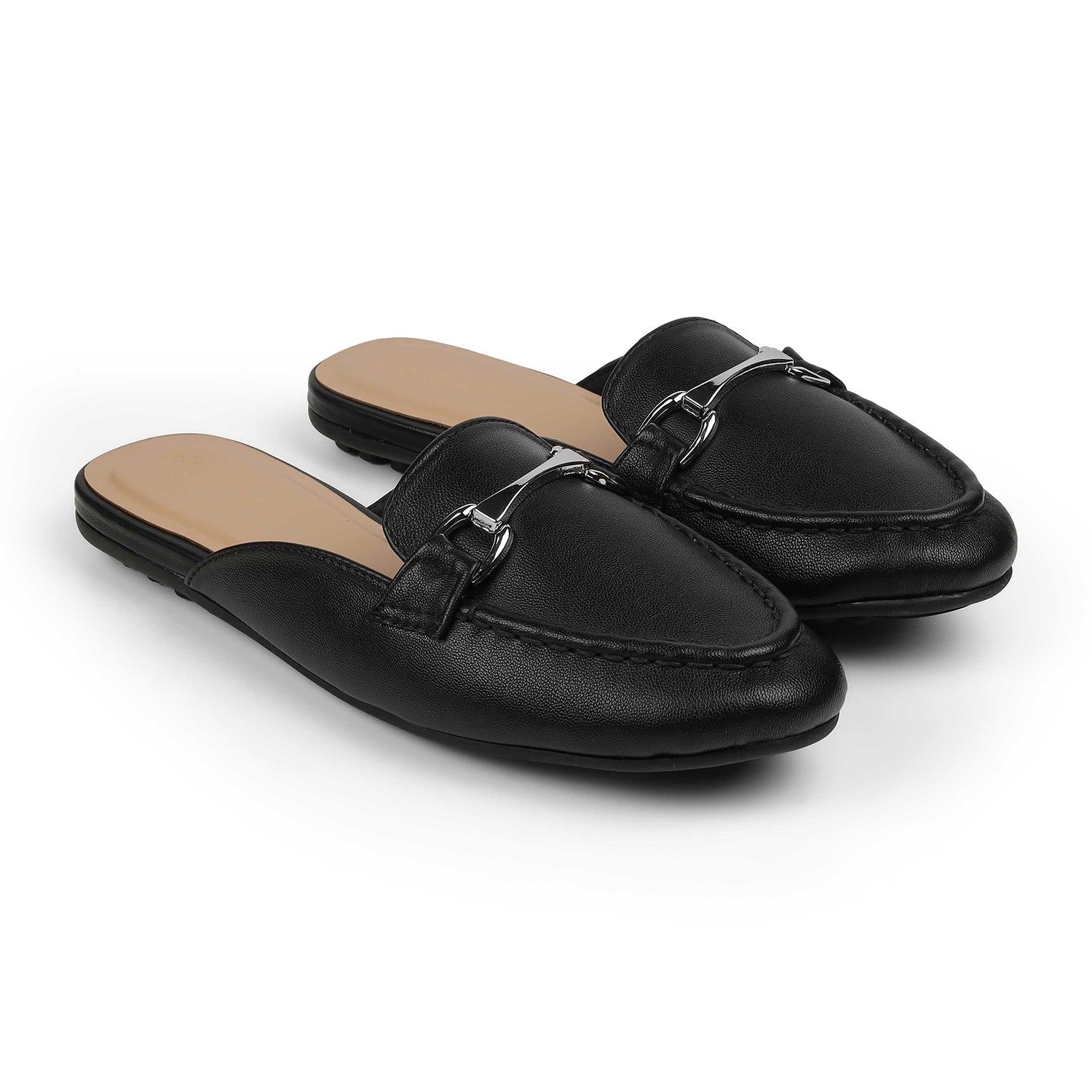 Tresmode Melsu Black Women's Casual Mules