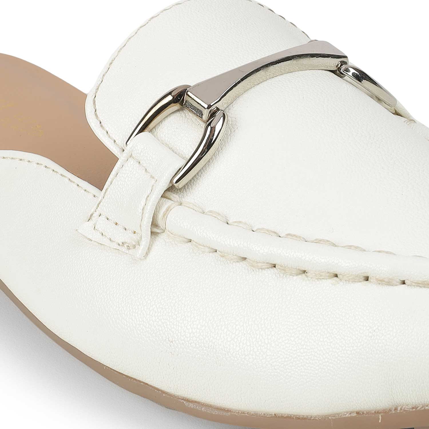 Tresmode Melsu White Women's Casual Mules