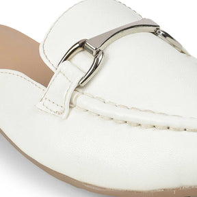 Tresmode Melsu White Women's Casual Mules