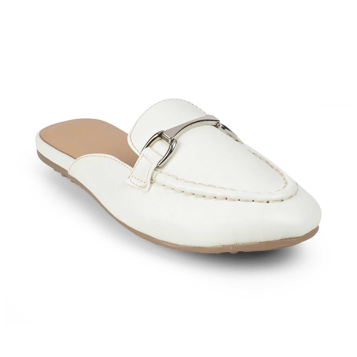 Tresmode Melsu White Women's Casual Mules