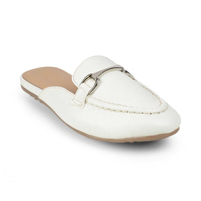 Tresmode Melsu White Women's Casual Mules