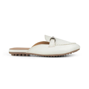 Tresmode Melsu White Women's Casual Mules