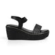 Tresmode Mesa Black Women's Casual Wedge Sandals