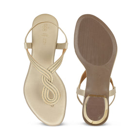 Tresmode Moglam Gold Women's Dress Sandals