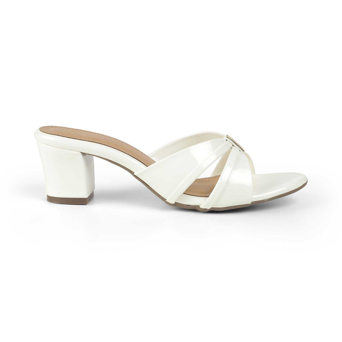 Tresmode Nav White Women's Dress Block Heel Sandals