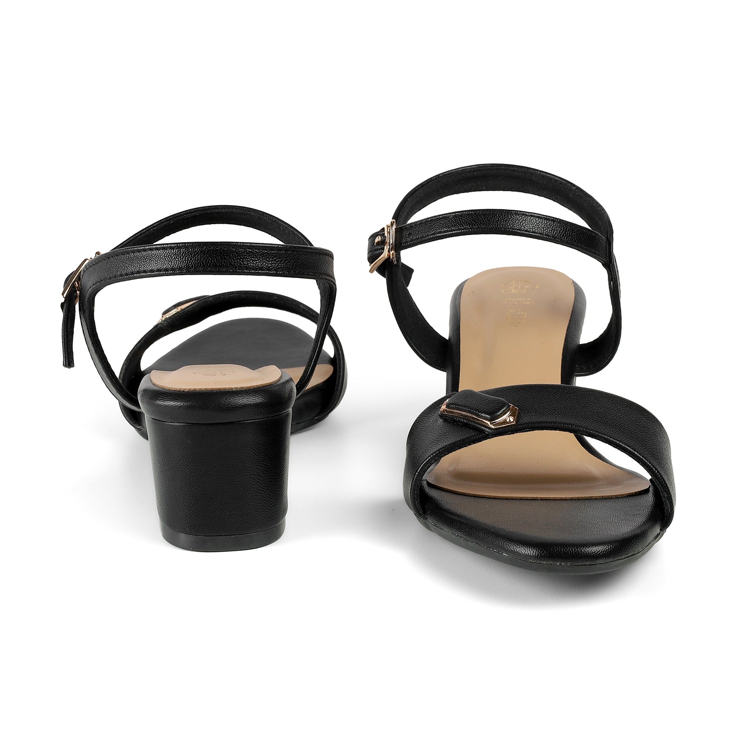 Tresmode Nemau Black Women's Dress Block Heel Sandals