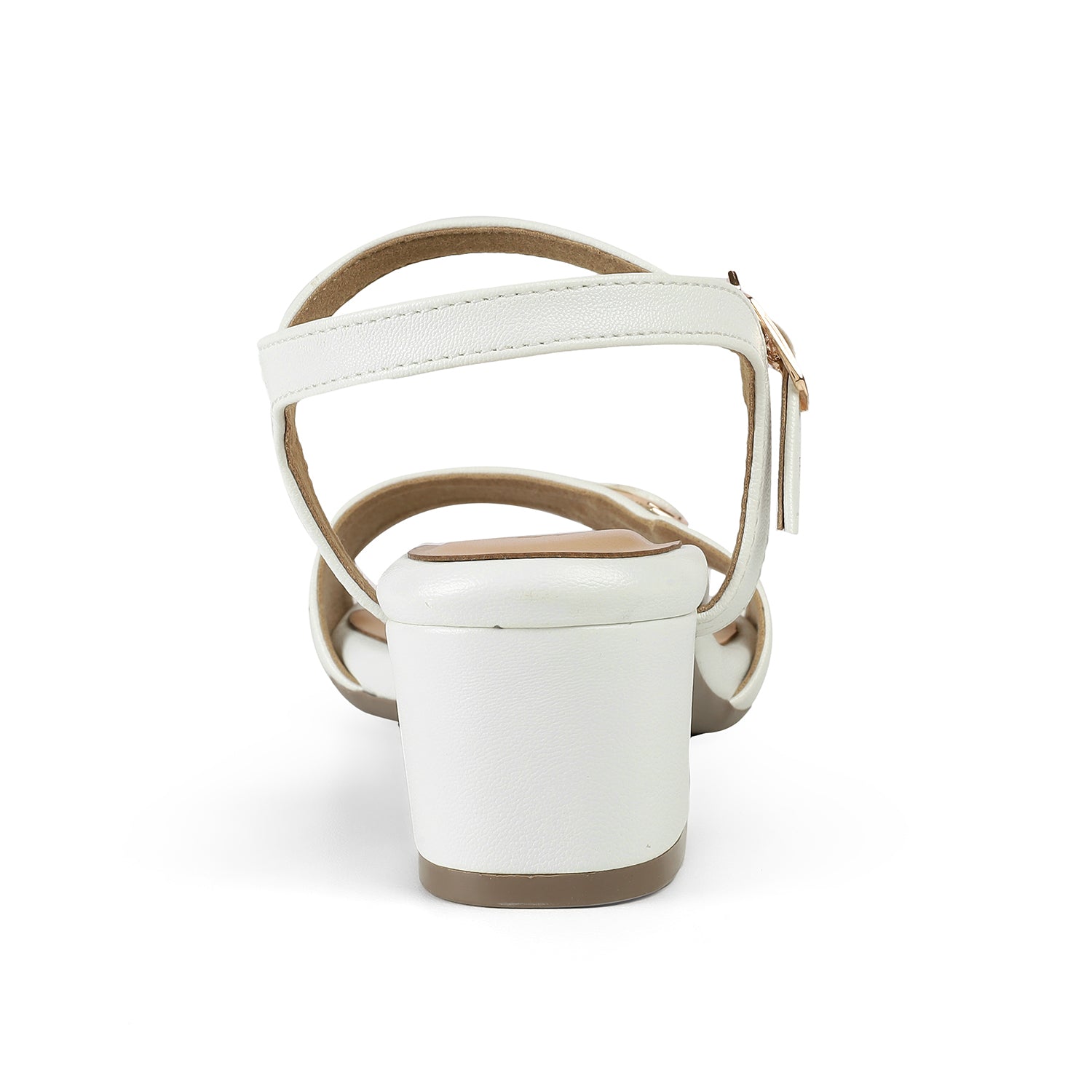 Tresmode Nemau White Women's Dress Block Heel Sandals