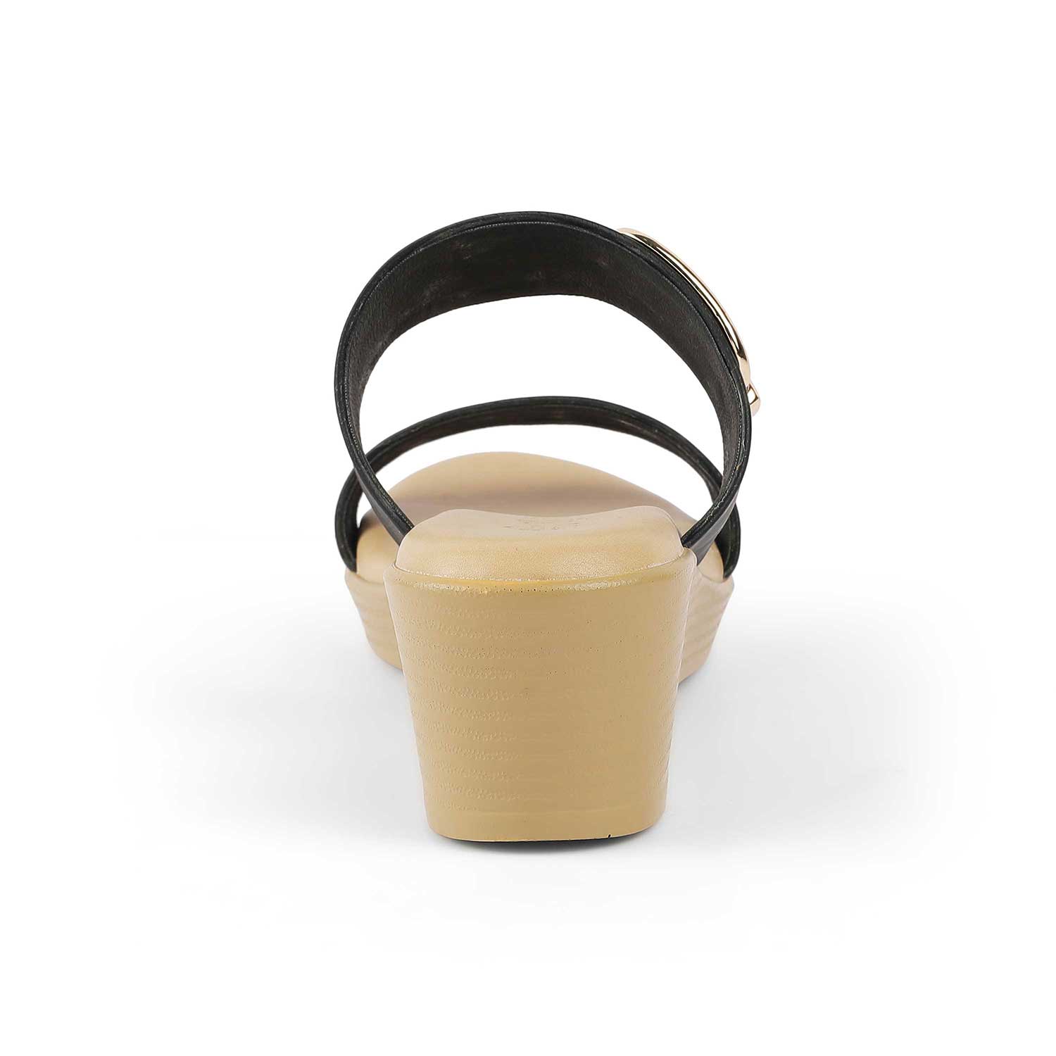 Tresmode Regold Black Women's Dress Wedge Heel Sandals