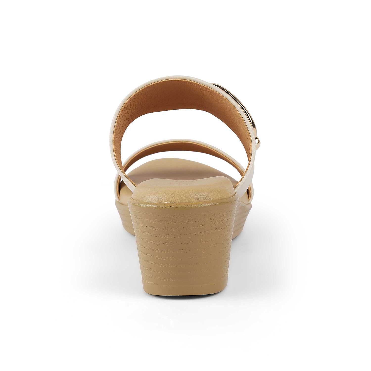 Tresmode Regold Cream Women's Dress Wedge Heel Sandals