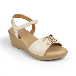 Women's Cream Wedge Sandals Tresmode