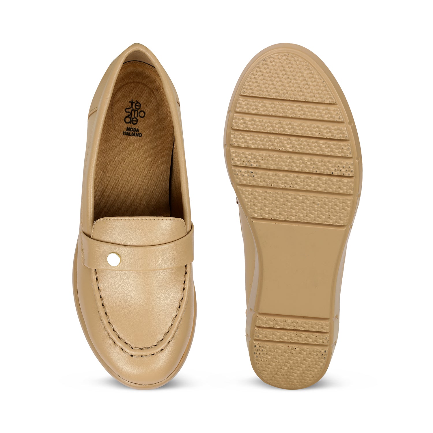 Tresmode Sugar Beige Women's Casual Wedge Loafers