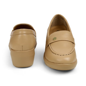 Tresmode Sugar Beige Women's Casual Wedge Loafers
