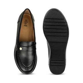 Tresmode Sugar Black Women's Casual Wedge Loafers