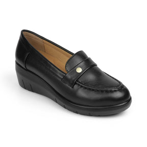 Tresmode Sugar Black Women's Casual Wedge Loafers