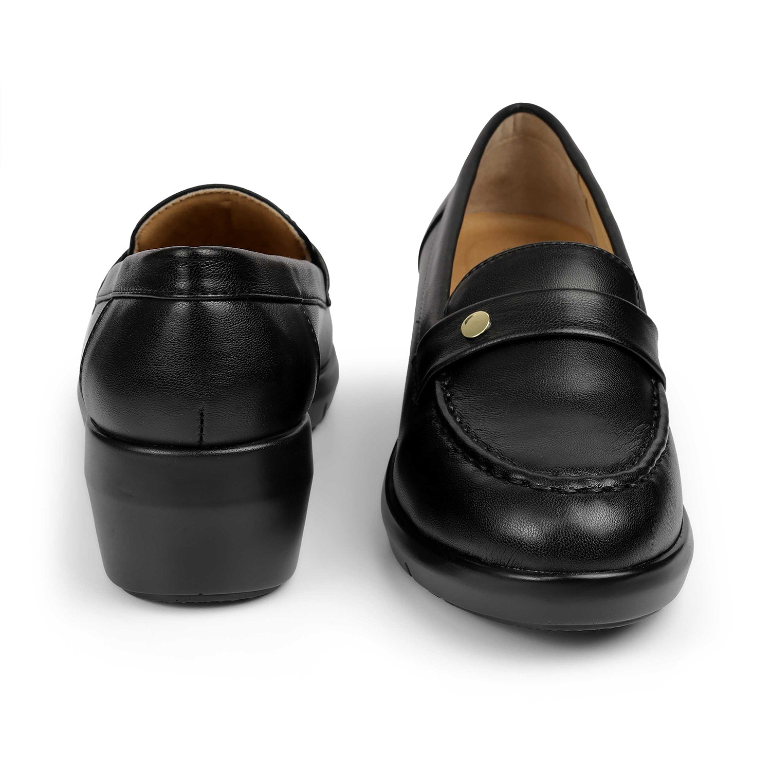 Tresmode Sugar Black Women's Casual Wedge Loafers