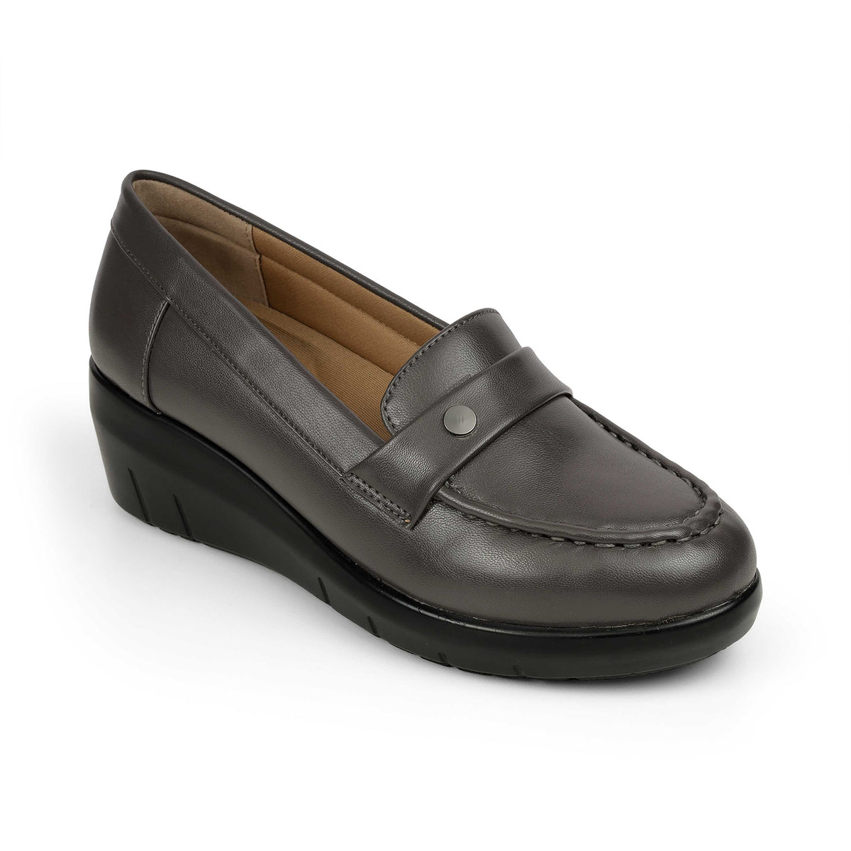 Tresmode Sugar Grey Women's Casual Wedge Loafers