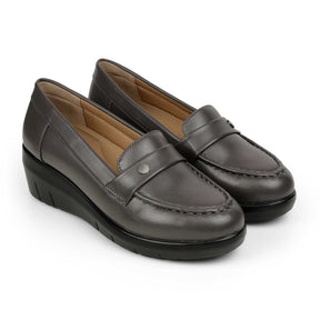 Tresmode Sugar Grey Women's Casual Wedge Loafers