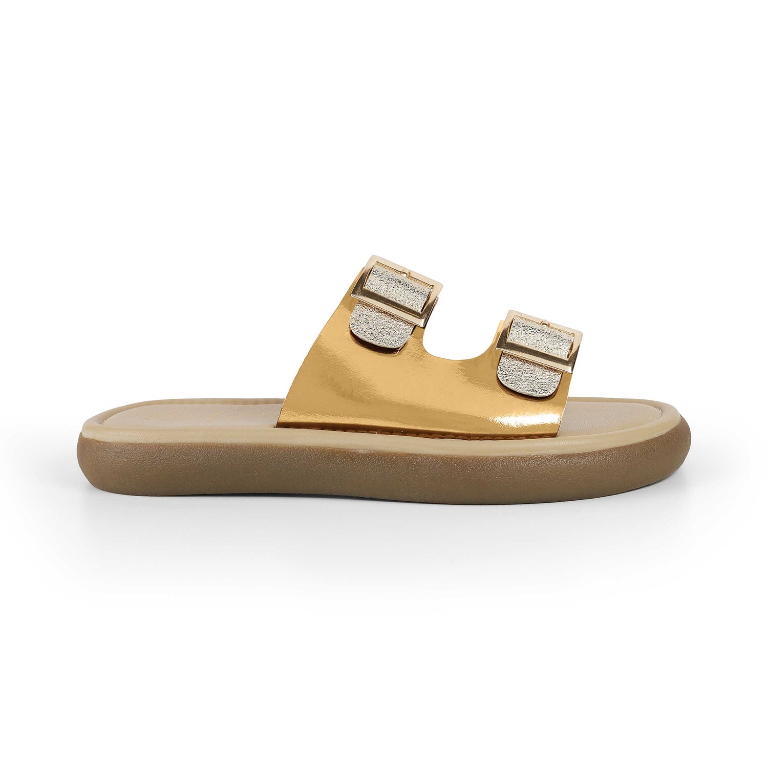 Tresmode Terra Champagne Women's Dress Platform Flats