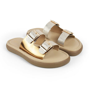 Tresmode Terra Champagne Women's Dress Platform Flats