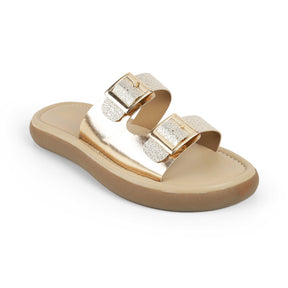 Tresmode Terra Gold Women's Dress Platform Flats