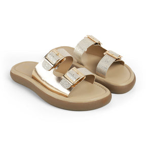 Tresmode Terra Gold Women's Dress Platform Flats