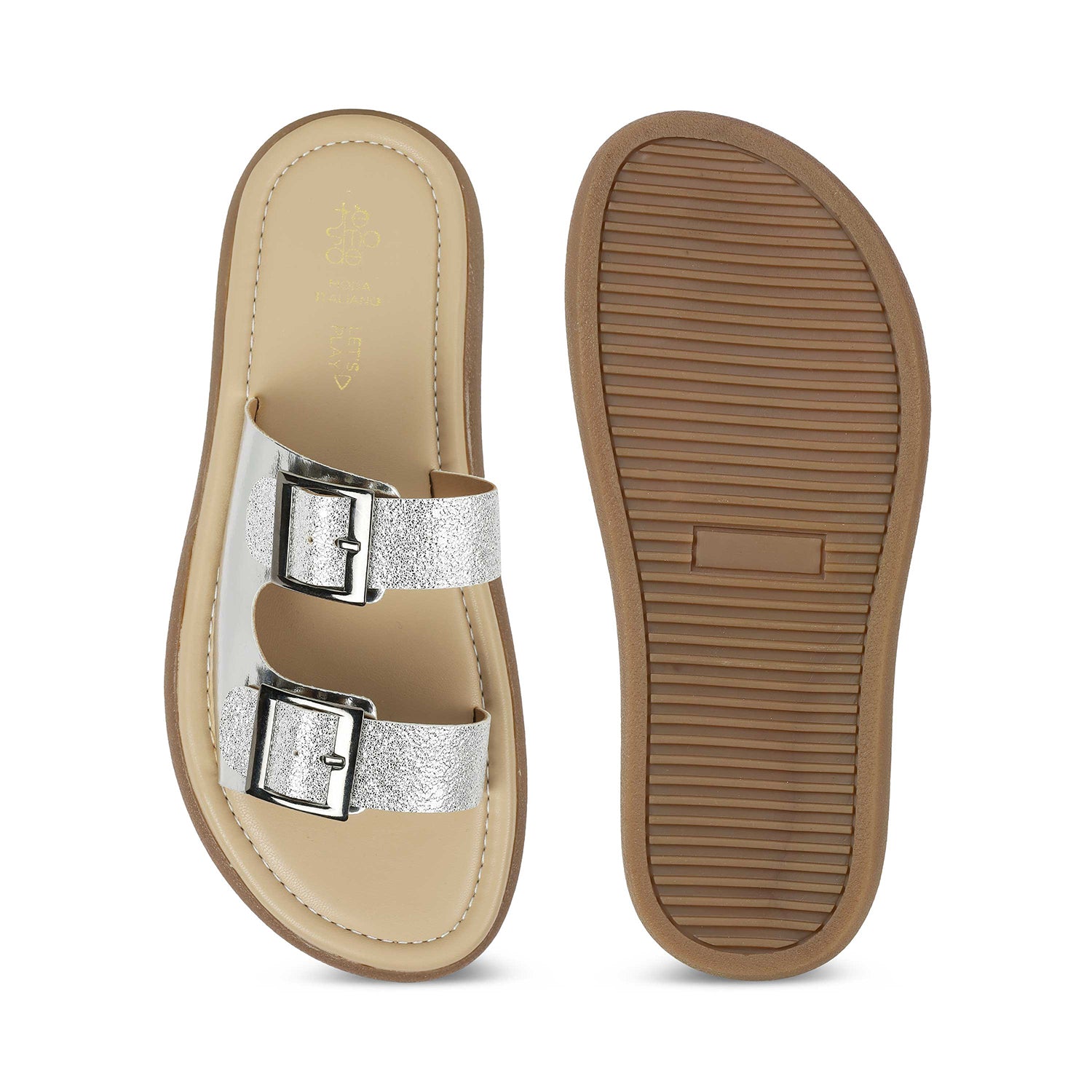 Tresmode Terra Silver Women's Dress Platform Flats