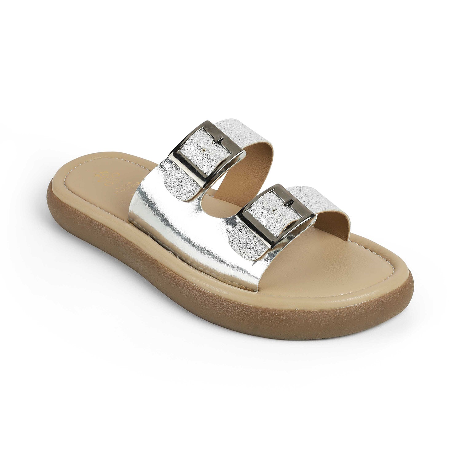 Tresmode Terra Silver Women's Dress Platform Flats