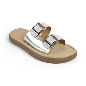 Tresmode Terra Silver Women's Dress Platform Flats