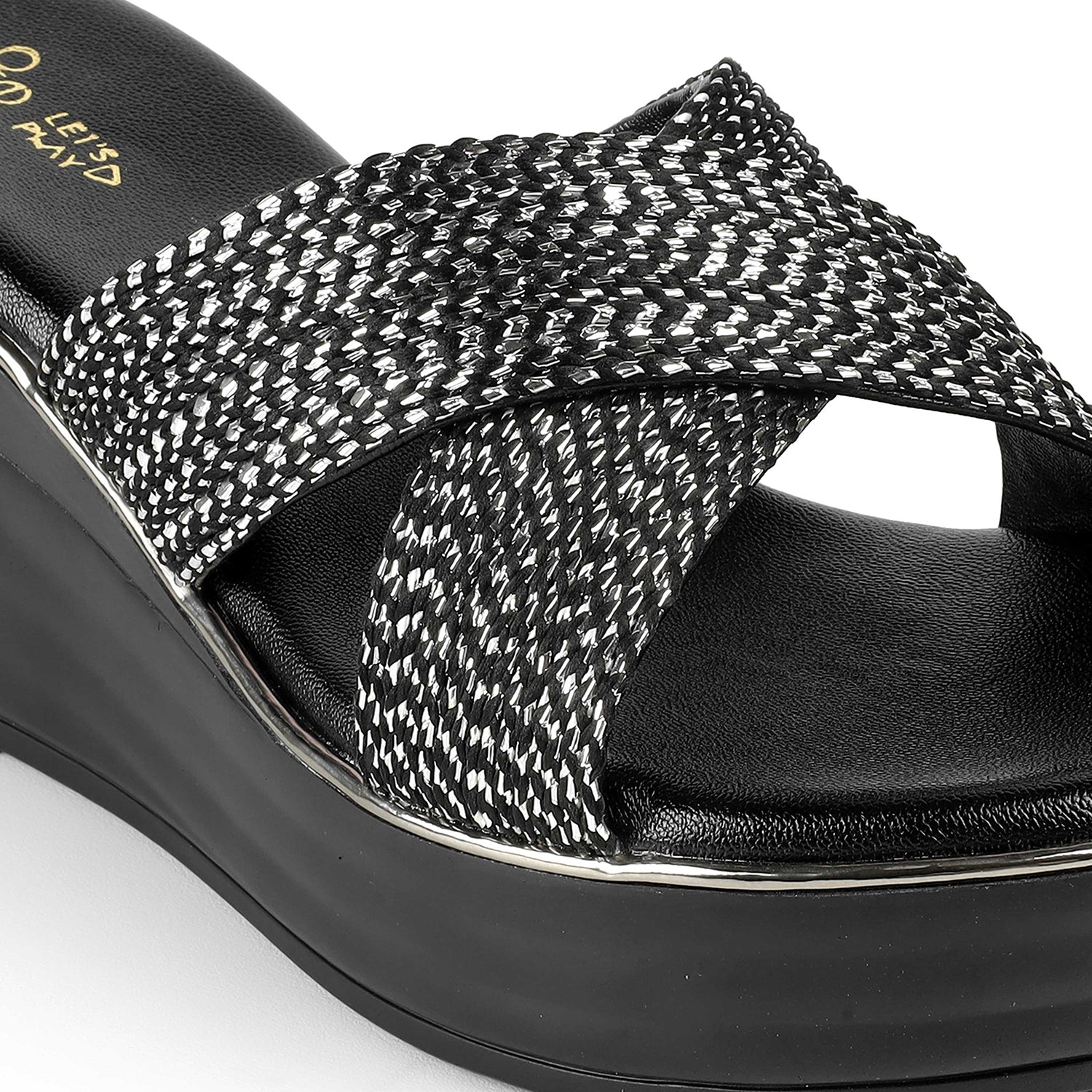 Tresmode Tulsa Black Women's Dress Wedge Sandals