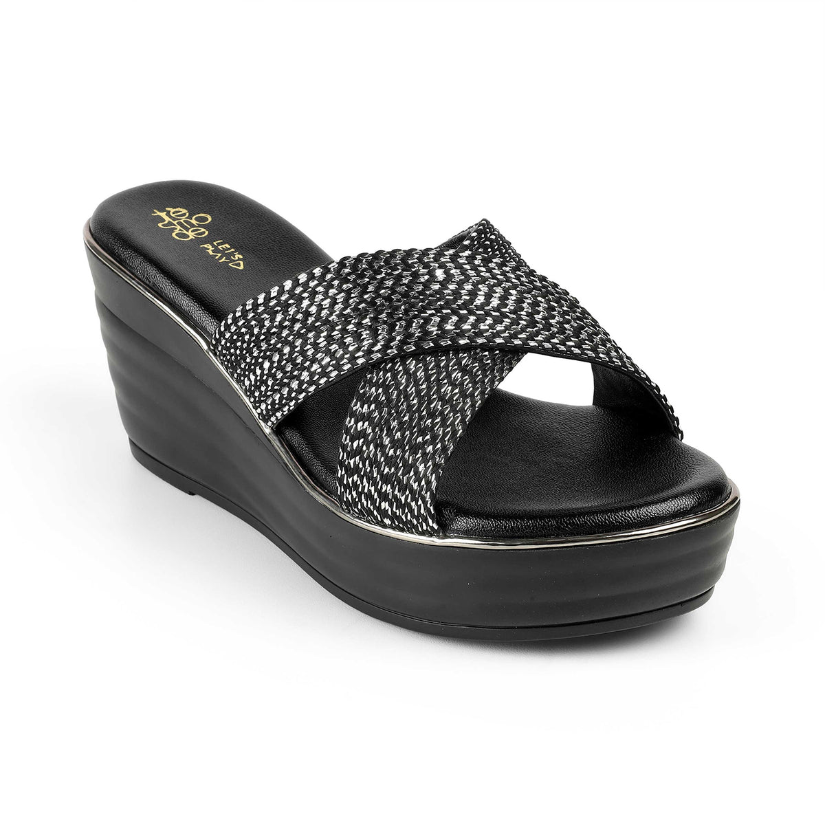 Tresmode Tulsa Black Women's Dress Wedge Sandals