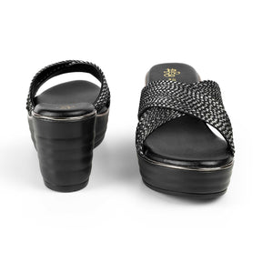 Tresmode Tulsa Black Women's Dress Wedge Sandals