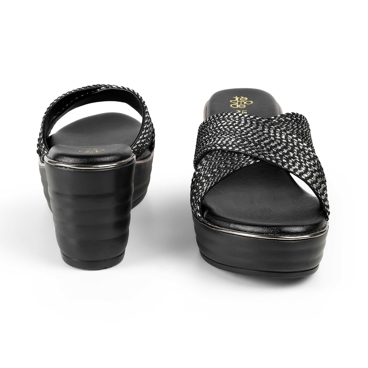 Tresmode Tulsa Black Women's Dress Wedge Sandals