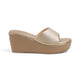 Tresmode All Gold Women's Dress Wedge Sandals