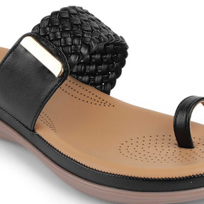 Tresmode Auma BlackWomen's Casual Platform Flats