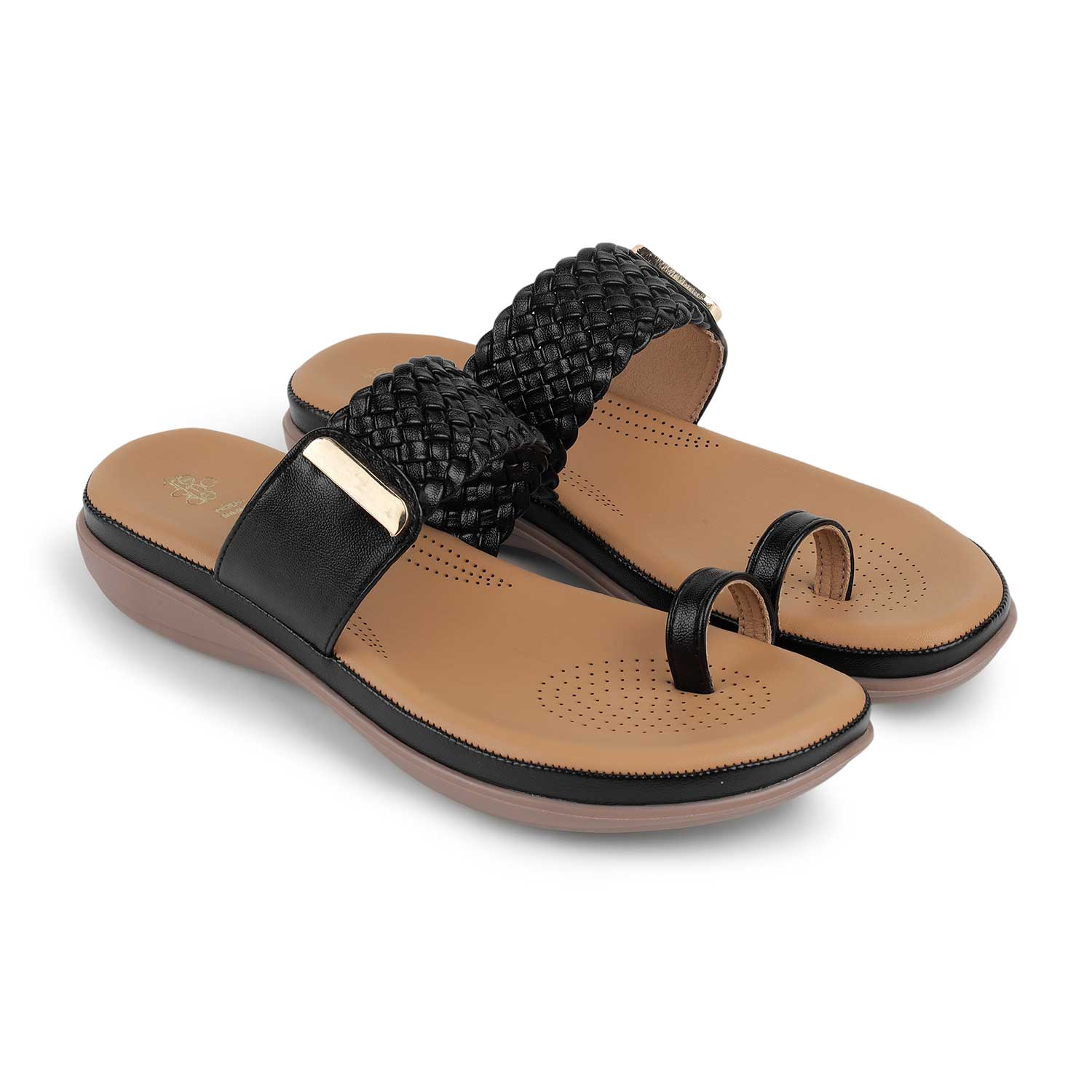 Tresmode Auma BlackWomen's Casual Platform Flats