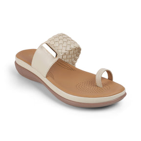 Tresmode Auma Cream Women's Casual Platform Flats
