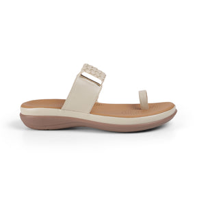 Tresmode Auma Cream Women's Casual Platform Flats