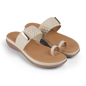 Tresmode Auma Cream Women's Casual Platform Flats