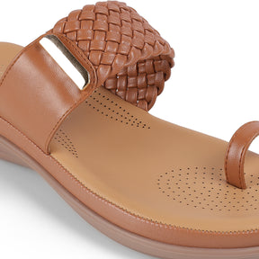 Tresmode Auma Tan Women's Casual Platform Flats