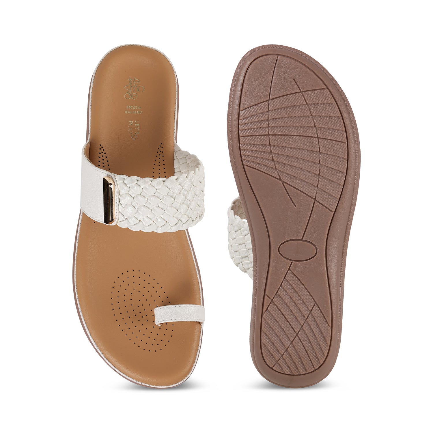 Tresmode Auma White Women's Casual Platform Flats